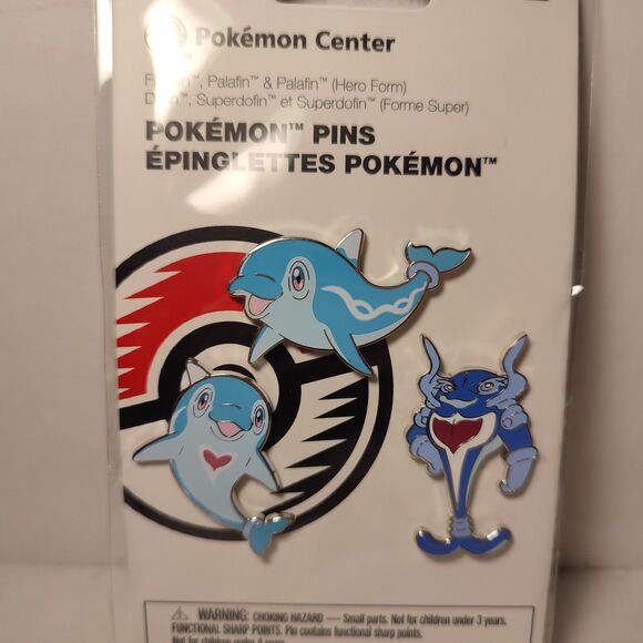 Pokemon TCG Finizen & Palafin Hero Form Enamel Pin Set Official Nintendo Badges - Picture 1 of 6